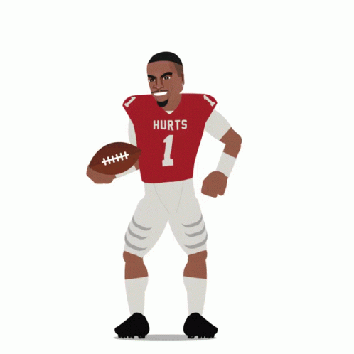 Cartoon Football Player Jalen Hurts