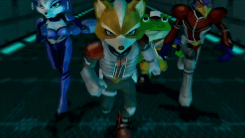 Cartoon Fox Frog and Falcon Group