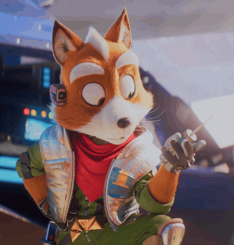 Cartoon Fox Holding Gun
