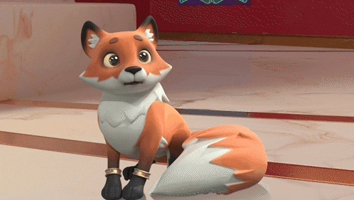 Cartoon Fox in Black Socks