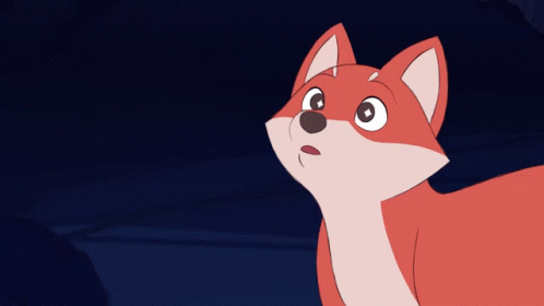 Cartoon Fox Looking Up
