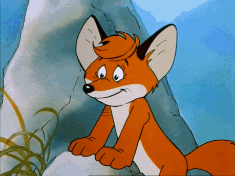 Cartoon Fox Smiling with Wig
