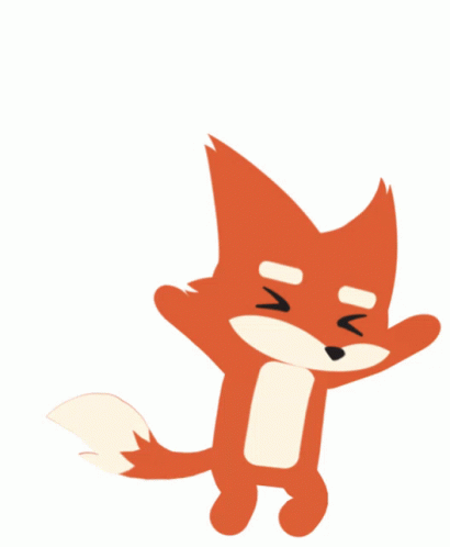 Cartoon Fox With Eyes Closed and Mouth Open