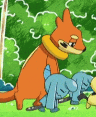 Cartoon Fox With Yellow Collar Sitting On Grass GIF