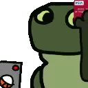 Cartoon Frog Holding Visa Card
