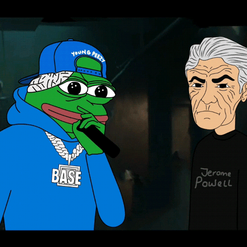 Cartoon Frog in Blue Hoodie Saying Base