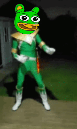 Cartoon Frog in Green Outfit