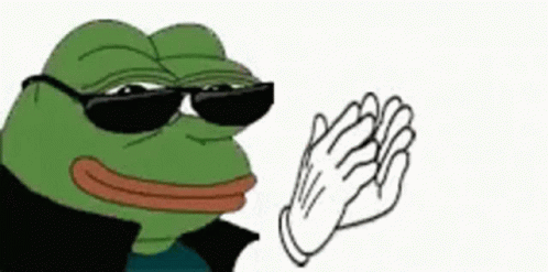 Cartoon Frog in Sunglasses and Jacket High Fiving