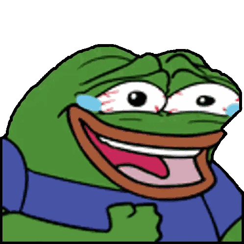 Cartoon Frog Laughing Tears