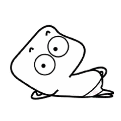 Cartoon Frog Lying on Ground