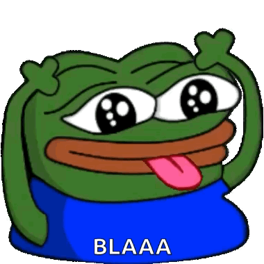 Cartoon Frog Sticking Tongue Out in Blue Shirt