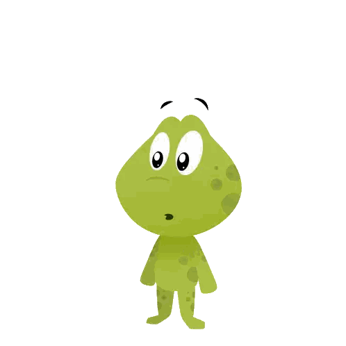 Cartoon Frog Walking with Eyes Closed
