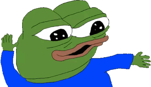 Cartoon Frog Waving in Blue Shirt