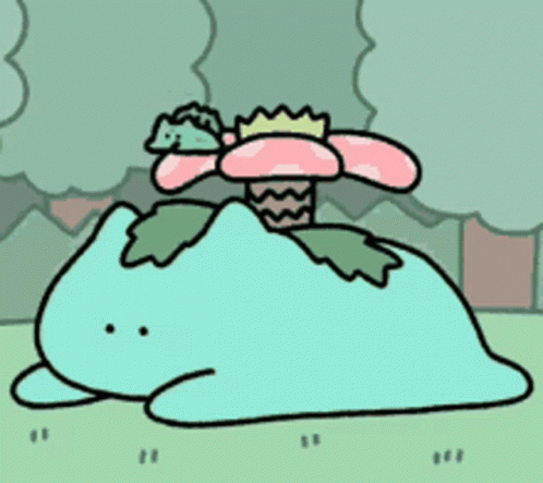 Cartoon Frog With Flower On Back GIF