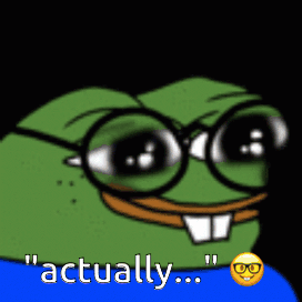 Cartoon Frog With Glasses Saying Actually