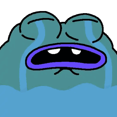 Cartoon Frog With Purple Mouth Crying