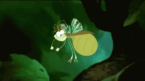 Cartoon Frog With Wings Flying Through Dark Forest GIF