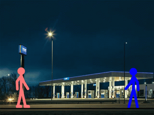 Cartoon Gas Station Explosion GIF
