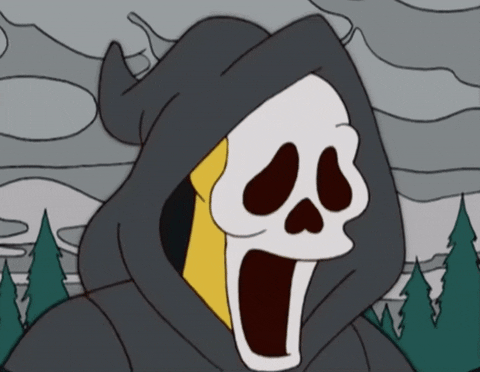 Cartoon Ghost Face Attack GIF