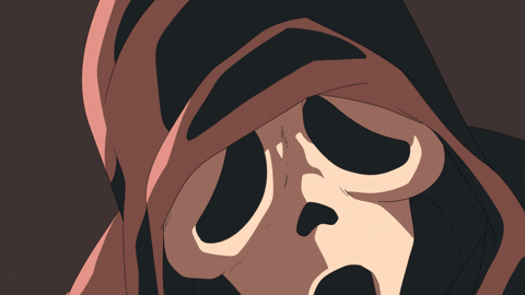 Cartoon Ghost Face Attack GIF