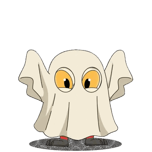 Cartoon Ghost With Big Yellow Eyes