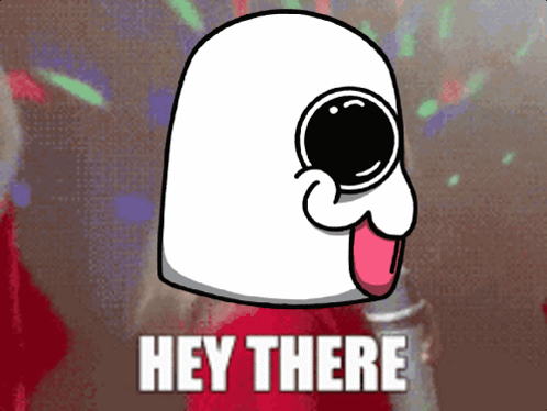 Cartoon Ghost With Tongue Out Hey There