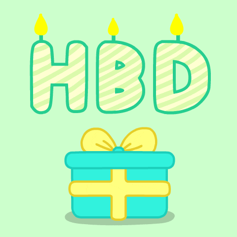 Cartoon Gift Box With HBD