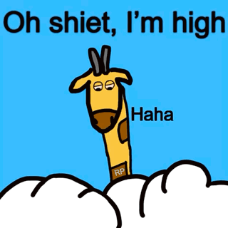 Cartoon Giraffe Oh Shiet I'm High