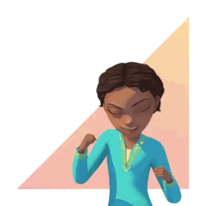 Cartoon Girl Arms in Air Yay