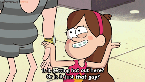 Cartoon Girl Asking Is It Getting Hot Out Here