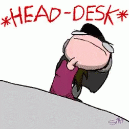 Cartoon Girl Bang Head On Desk GIF