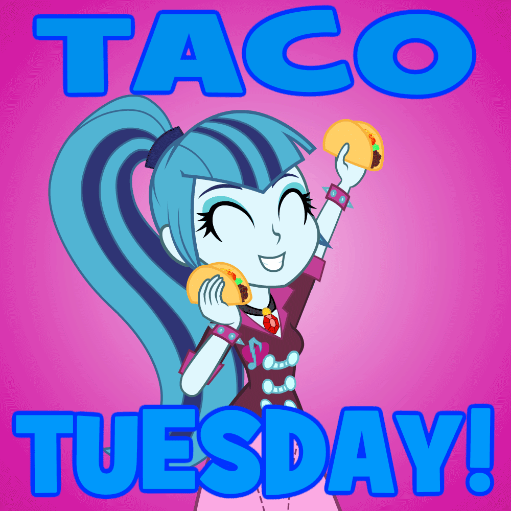 Cartoon Girl Celebrates Taco Tuesday GIF