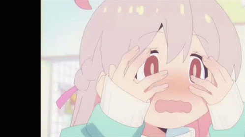 Cartoon Girl Covering Eyes Making Funny Face