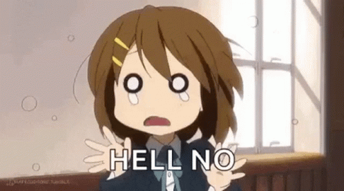 Cartoon Girl Crying Saying Hell No