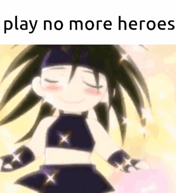 Cartoon Girl Dancing Eyes Closed Play No More Heroes
