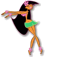 Cartoon Girl Dancing Hula