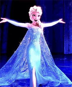 Cartoon Girl Dancing In Blue Dress GIF