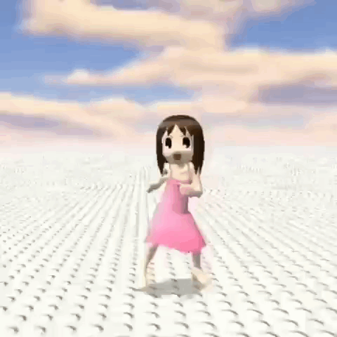 Cartoon Girl Dancing In Pink Dress GIF