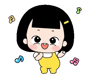 Cartoon Girl Dancing in Yellow Overalls