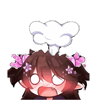 Cartoon Girl Flowers in Hair Cloud