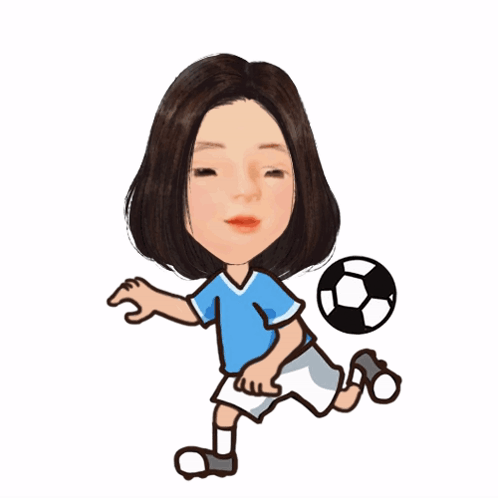 Cartoon Girl Football Time GIF