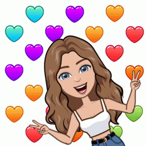 Cartoon Girl Giving Peace Sign GIF