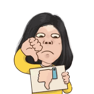 Cartoon Girl Giving Thumbs Down
