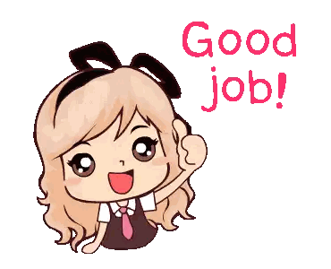 Cartoon Girl Giving Thumbs Up Good Job