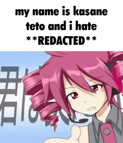 Cartoon Girl Giving Thumbs Up My Name Is Kasane Teto