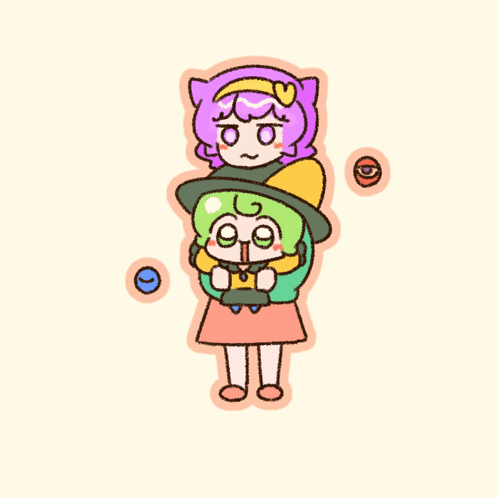 Cartoon Girl Holding Green Frog