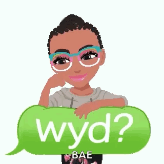Cartoon Girl Holding Green Speech Bubble Wyd