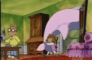 Cartoon Girl Holding Pillow GIF
