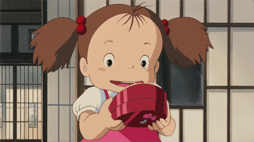 Cartoon Girl Holding Red Box With Heart