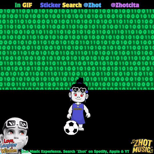 Cartoon Girl Holding Soccer Ball GIF